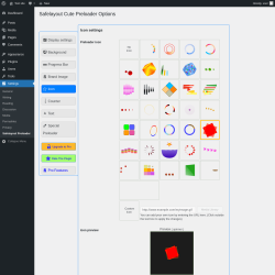 Page screenshot: Settings → Safelayout Preloader