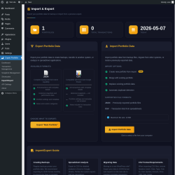 Page screenshot: Crypto Portfolio &rarr; Import/Export