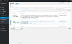 Page screenshot: Plugins ‹ Test site — WordPress