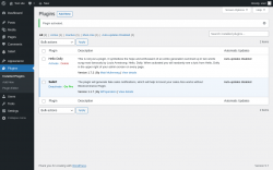 Page screenshot: Plugins ‹ Test site — WordPress