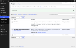 Page screenshot: Plugins &lsaquo; Test site &mdash; WordPress