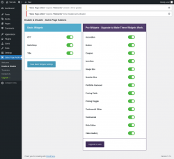 Page screenshot: Sales Page Addon → Enable & Disable