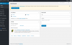 Page screenshot: Dashboard &lsaquo; Test site &mdash; WordPress