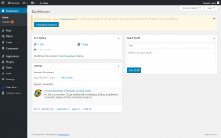 Page screenshot: Dashboard &lsaquo; Test site &mdash; WordPress