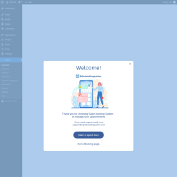Page screenshot: Salon Calendar ‹ Test site — WordPress