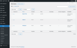 Page screenshot: Salon → Services