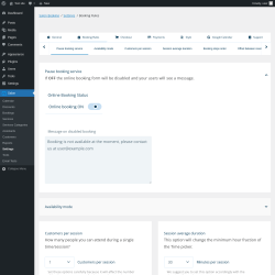 Page screenshot: Salon → Settings → Booking Rules