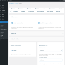 Page screenshot: Salon → Settings → Checkout