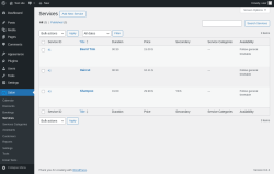 Page screenshot: Salon → Services