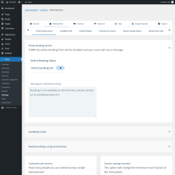 Page screenshot: Salon → Settings → Booking Rules