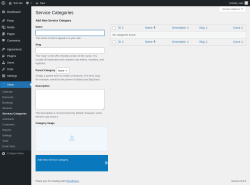 Page screenshot: Salon → Services Categories