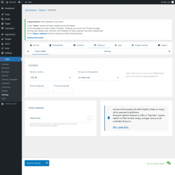 Page screenshot: Salon → Settings → Payments