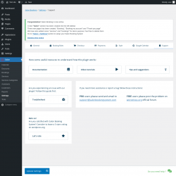 Page screenshot: Salon → Settings → Support