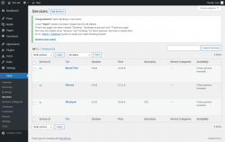 Page screenshot: Salon → Services