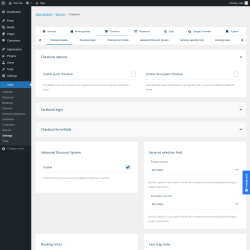 Page screenshot: Salon → Settings → Checkout