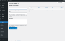 Page screenshot: Salon → Services Categories