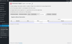 Page screenshot: Salon Management &rarr; Performance Regist