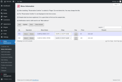 Page screenshot: Salon Maintenance &rarr; Menu Information