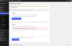 Page screenshot: Sanctuary Tiger &rarr; Import / Export