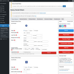 Page screenshot: Sassy Social Share → Theme Selection