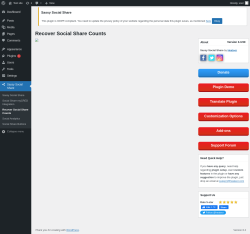 Page screenshot: Sassy Social Share → Recover Social Share Counts