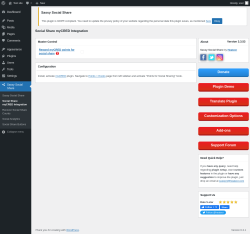 Page screenshot: Sassy Social Share → Social Share myCRED Integration