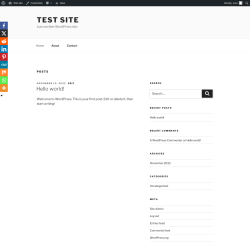 Page screenshot: Test site – Just another WordPress site