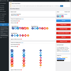 Page screenshot: Sassy Social Share → Social Share Buttons