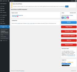 Page screenshot: Sassy Social Share → Social Share myCRED Integration