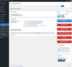 Page screenshot: Sassy Social Share → Social Analytics