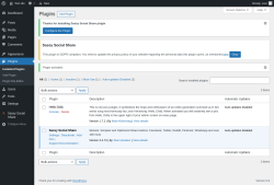 Page screenshot: Plugins ‹ Test site — WordPress