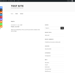 Page screenshot: Test site – Just another WordPress site