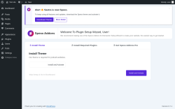 Page screenshot: Wizard &lsaquo; Test site &mdash; WordPress