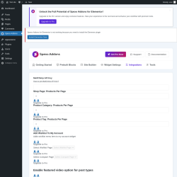 Page screenshot: Spexo Addons &rarr; 
								
								Integrations
							