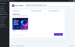 Page screenshot: Wizard &lsaquo; Test site &mdash; WordPress
