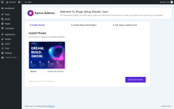 Page screenshot: Wizard &lsaquo; Test site &mdash; WordPress