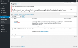 Page screenshot: Plugins &lsaquo; Test site &mdash; WordPress