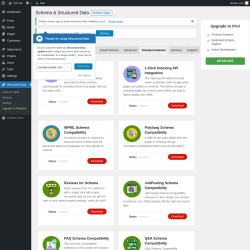 Page screenshot: Structured Data &rarr; Settings &rarr;  Premium Features