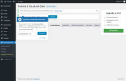 Page screenshot: Structured Data &rarr; Settings &rarr;  Email Schema