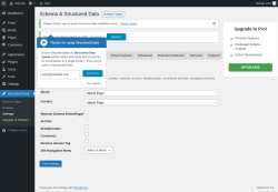 Page screenshot: Structured Data &rarr; Settings