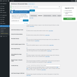 Page screenshot: Structured Data &rarr; Settings &rarr;  Advanced