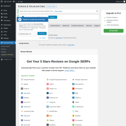 Page screenshot: Structured Data &rarr; Settings &rarr;  Review