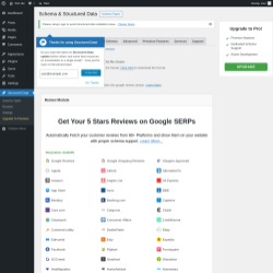 Page screenshot: Structured Data → Settings →  Review