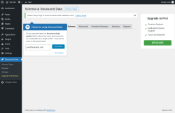 Page screenshot: Structured Data → Settings →  Email Schema