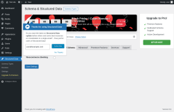 Page screenshot: Structured Data &rarr; Settings &rarr;  Email Schema