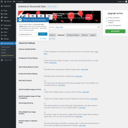 Page screenshot: Structured Data &rarr; Settings &rarr;  Advanced