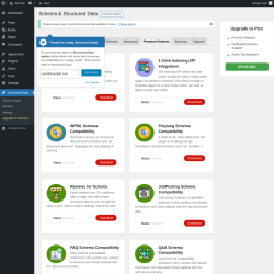 Page screenshot: Structured Data &rarr; Settings &rarr;  Premium Features