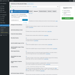 Page screenshot: Structured Data &rarr; Settings &rarr;  Advanced