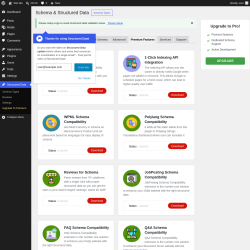 Page screenshot: Structured Data &rarr; Settings &rarr;  Premium Features