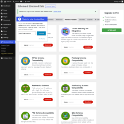 Page screenshot: Structured Data &rarr; Settings &rarr;  Premium Features